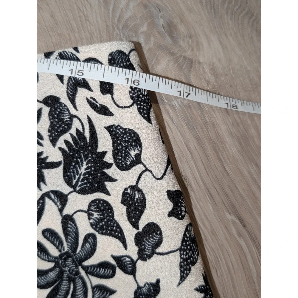 Vintage Womens Black Cream Floral Batik Print Pencil Skirt  Size 12